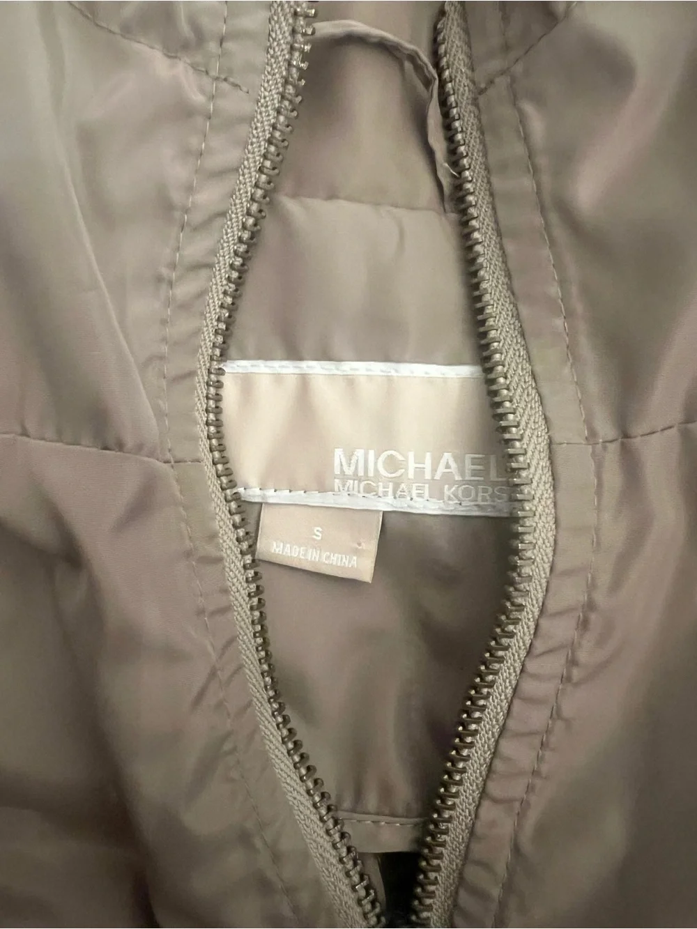 Michael Kors Taupe Hooded Jacket